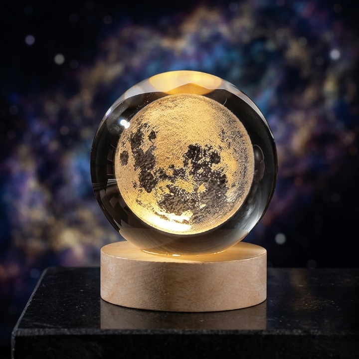 Lamp - 3d Crystal Ball Lamp - Galaxy Crystal Ball Lamp - 3D Planet Moon Lamp - Home Decoration - USB LED Night Light - Lamps For Bed Room Side Table - Crystal Ball Lamp By GULF LED HOUSE Official