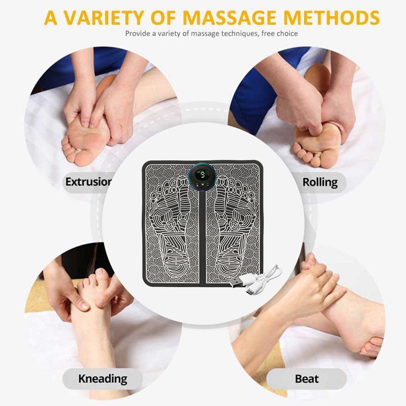 EMS Foot Massager – Electric Muscle Stimulator for Pain Relief & Relaxation – Rechargeable, Portable