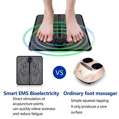 EMS Foot Massager – Electric Muscle Stimulator for Pain Relief & Relaxation – Rechargeable, Portable