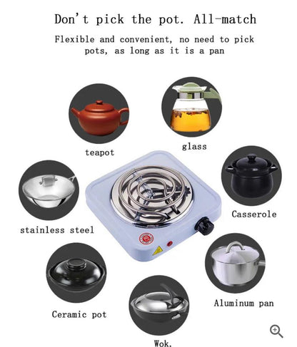 Electric Stove for cooking, Hot Plate heat up in just 2 mins, Easy to clean, 1000W, Automatic Electric Stove (electric choolah) Original Electric Stove For CookingAdjustable Temperature Control Hot Plate Burner/ Kitchen Portable Stove Heater