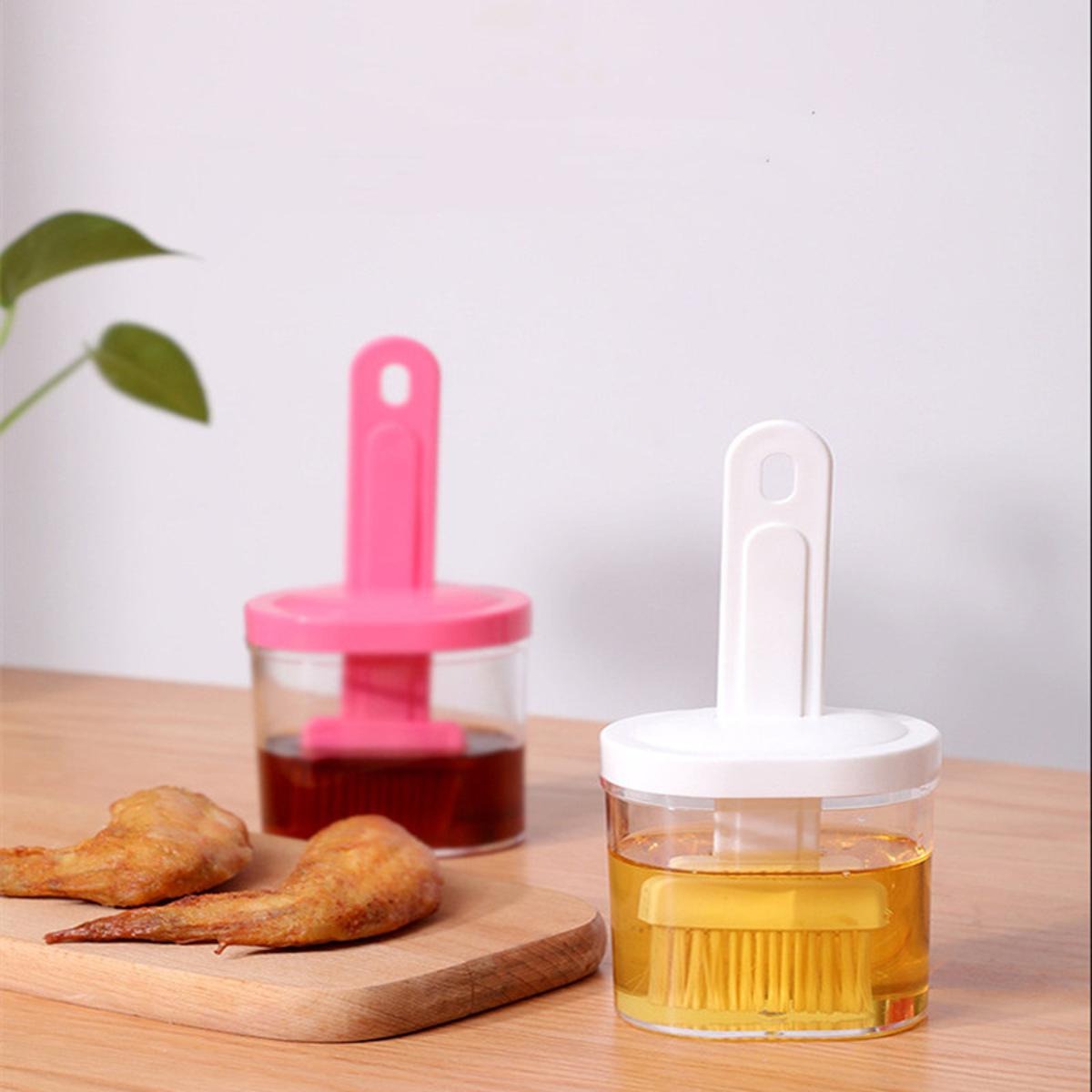 Oil Dispenser Bottle with Brush, 2-in-1 Cooking Oil Brush and Dispenser Oil Bottle with Silicone Brush – Durable Kitchen Tool for Easy Cooking