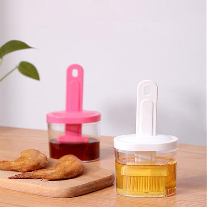 Oil Dispenser Bottle with Brush, 2-in-1 Cooking Oil Brush and Dispenser Oil Bottle with Silicone Brush – Durable Kitchen Tool for Easy Cooking