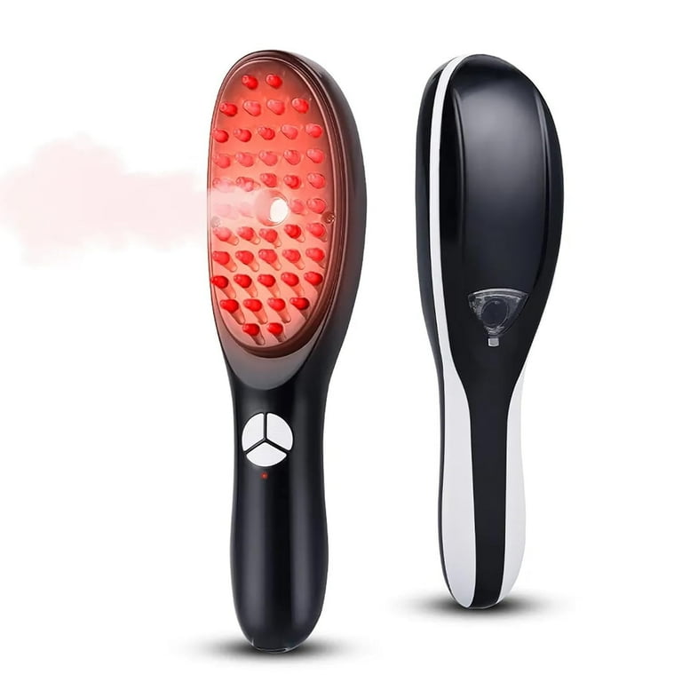 Electric Scalp Massager Comb for Hair Growth & Anti Hair Loss - Red & Blue Light Therapy - Steam & Vibration - 15ML Oil Diffuser