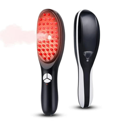 Electric Scalp Massager Comb for Hair Growth & Anti Hair Loss - Red & Blue Light Therapy - Steam & Vibration - 15ML Oil Diffuser