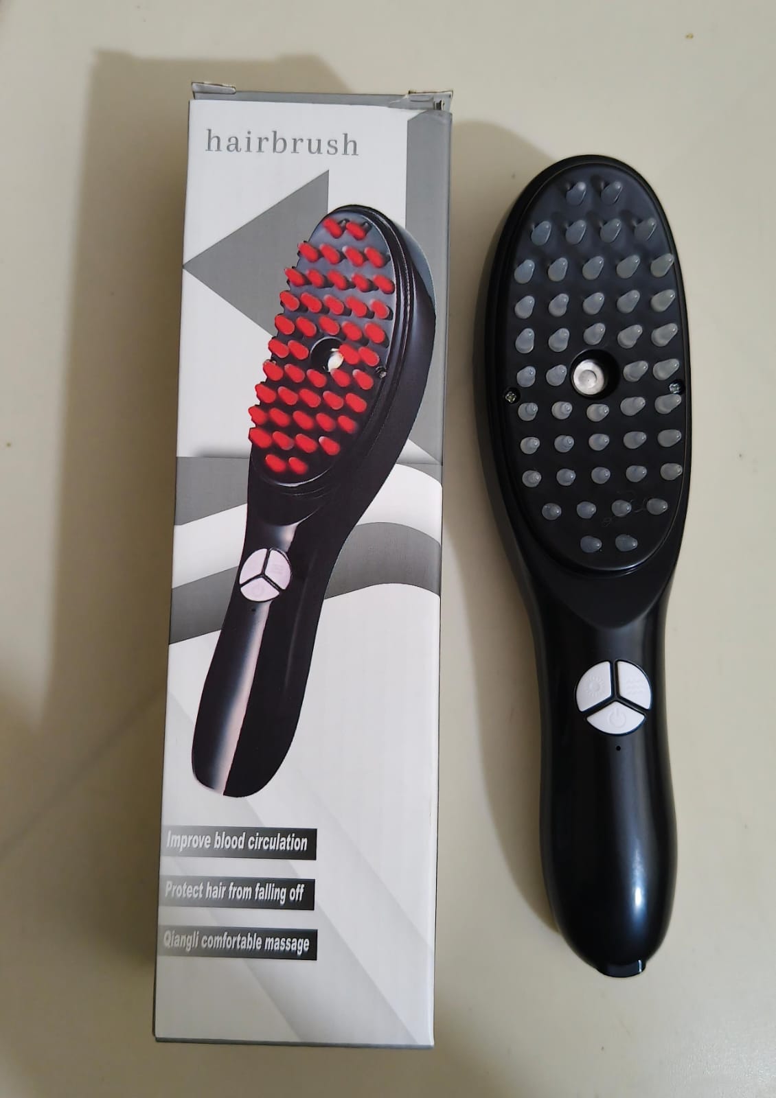 Electric Scalp Massager Comb for Hair Growth & Anti Hair Loss - Red & Blue Light Therapy - Steam & Vibration - 15ML Oil Diffuser