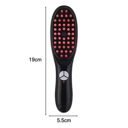 Electric Scalp Massager Comb for Hair Growth & Anti Hair Loss - Red & Blue Light Therapy - Steam & Vibration - 15ML Oil Diffuser