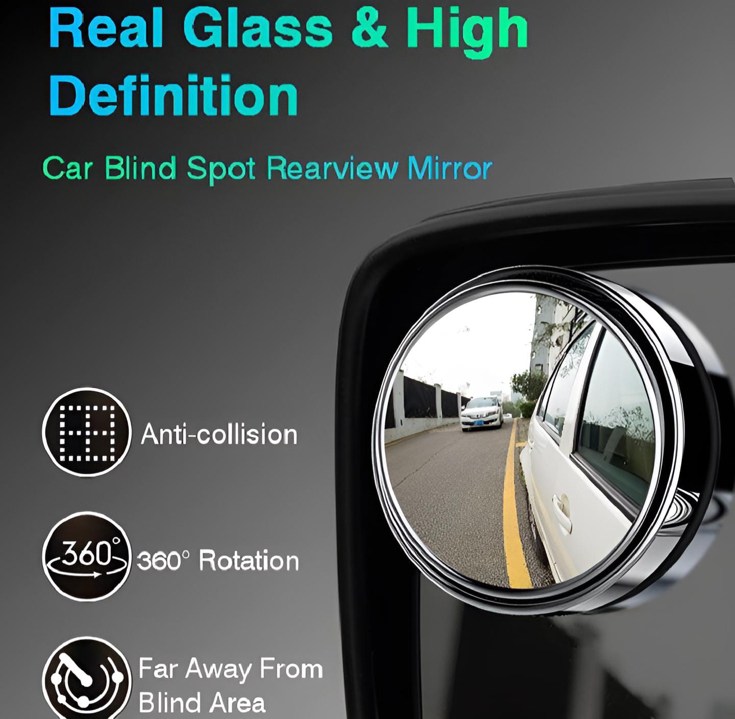 Cars Blind Spot Mirror RearView Mirror 360 Degree 1Pair Adjustable HD Glass Wide Angle Round Convex Mirror Car Vehicle Side Blindspot RearView Mirror