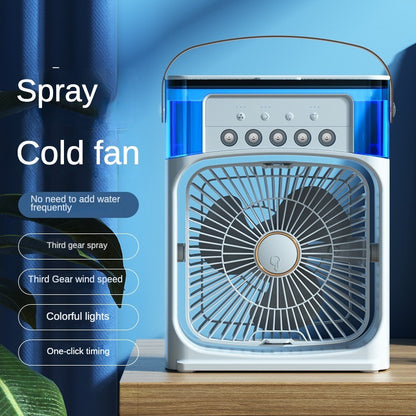 Portable Air Conditioner Fan Usb Electric Fan With Led Night Light, Fine Mist Water, And Humidifier Function