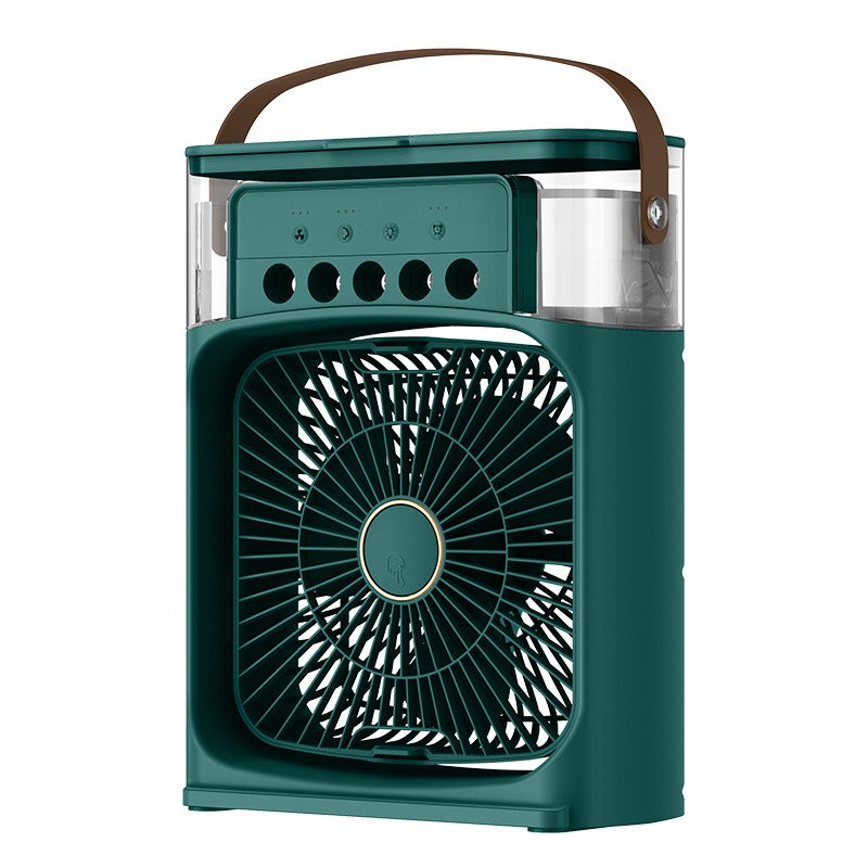 Portable Air Conditioner Fan Usb Electric Fan With Led Night Light, Fine Mist Water, And Humidifier Function