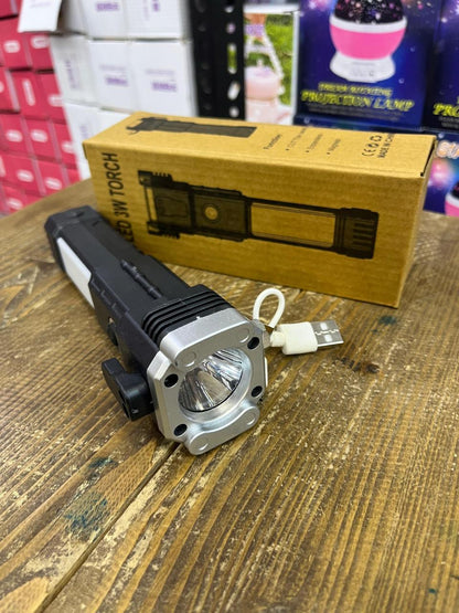 Multifunction 8 in 1 Portable LED Flashlight Rechargeable LED Torch & Emergency Tool With Window Breaker Hammer | Flashlight Household Rechargeable Ultra Strong Outdoor Bright LED Flashlight