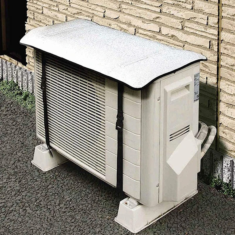 Aluminum Foil AC Outdoor Unit Cover | Waterproof Heatproof AC Protector | Adjustable Sun & Rain Shield for Air Conditioner Outdoor Unit