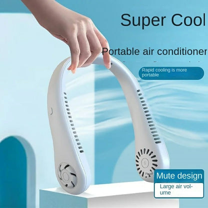 Portable Bladeless Neck Cooler – Hands-Free 360° Airflow USB Rechargeable Neck Fan for Indoor & Outdoor Use