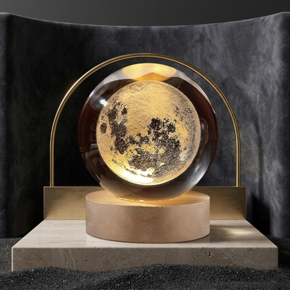 Lamp - 3d Crystal Ball Lamp - Galaxy Crystal Ball Lamp - 3D Planet Moon Lamp - Home Decoration - USB LED Night Light - Lamps For Bed Room Side Table - Crystal Ball Lamp By GULF LED HOUSE Official