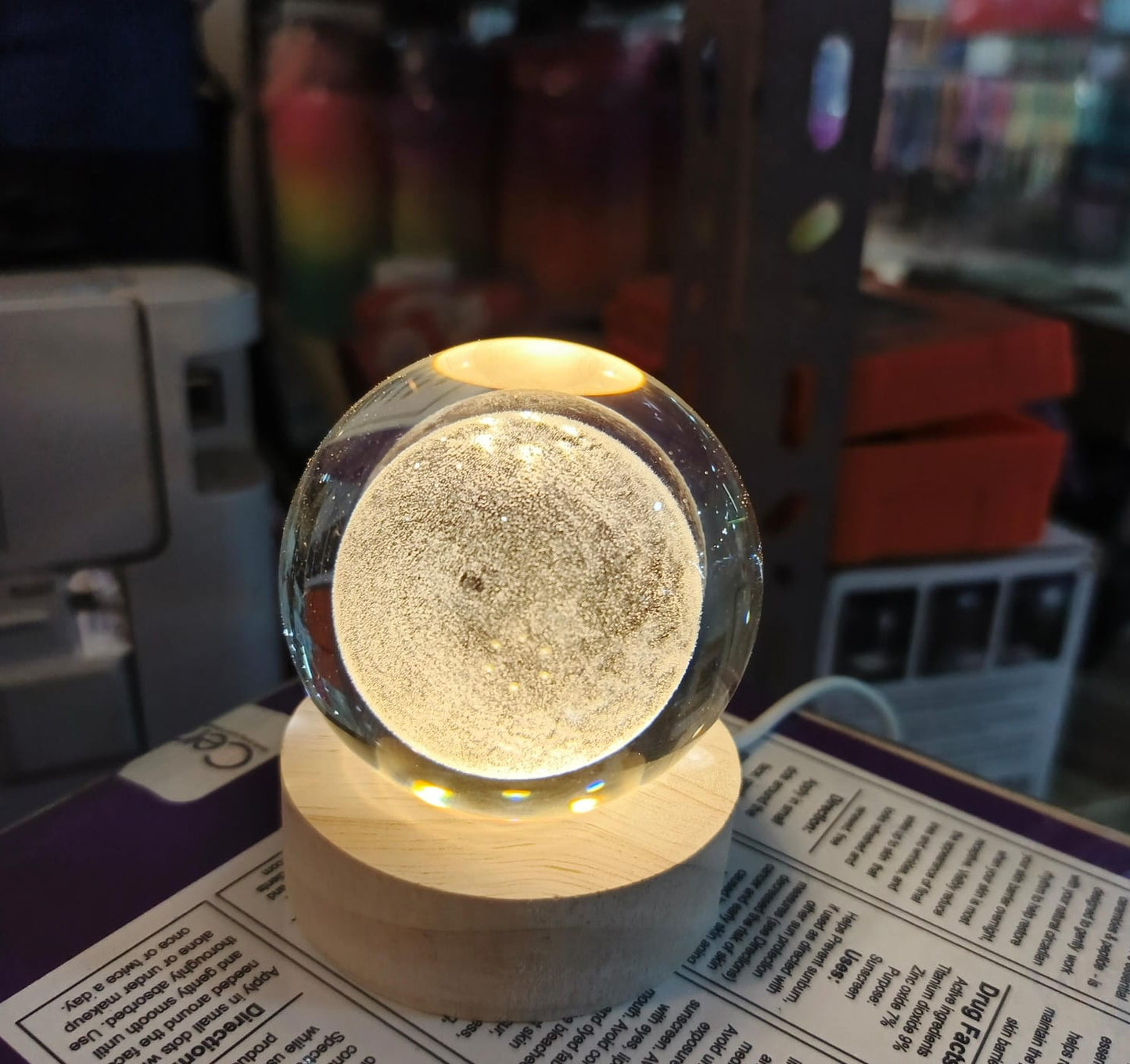 Lamp - 3d Crystal Ball Lamp - Galaxy Crystal Ball Lamp - 3D Planet Moon Lamp - Home Decoration - USB LED Night Light - Lamps For Bed Room Side Table - Crystal Ball Lamp By GULF LED HOUSE Official