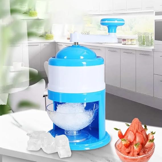 SP Dealz Manual Ice Crusher, Portable Shaved Ice Machine with Ice Box, Hand Ice Crusher, Built-in Spring Ice Compressor, High Capacity and Easy to Clean, for Home, Office, Kitchen