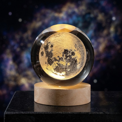 Lamp - 3d Crystal Ball Lamp - Galaxy Crystal Ball Lamp - 3D Planet Moon Lamp - Home Decoration - USB LED Night Light - Lamps For Bed Room Side Table - Crystal Ball Lamp By GULF LED HOUSE Official