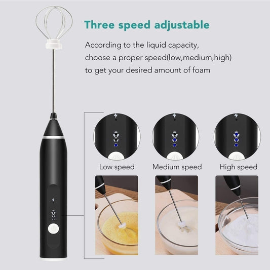 2-in-1 Rechargeable Coffee Beater & Electric Milk Frother – Smooth Mixing, Compact & Easy to Use
