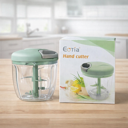 Eotia Manual Food Chopper – High-Speed 3-Blade Hand Cutter for Vegetables, Fruits & Herbs