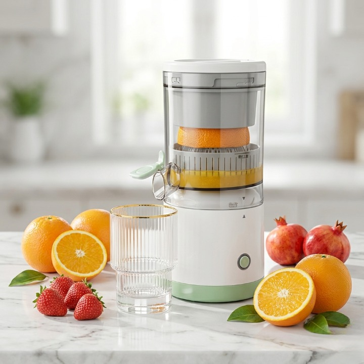 Portable Electric Citrus Juicer Rechargeable Orange Juicer Lemon Squeezer with USB Outlet