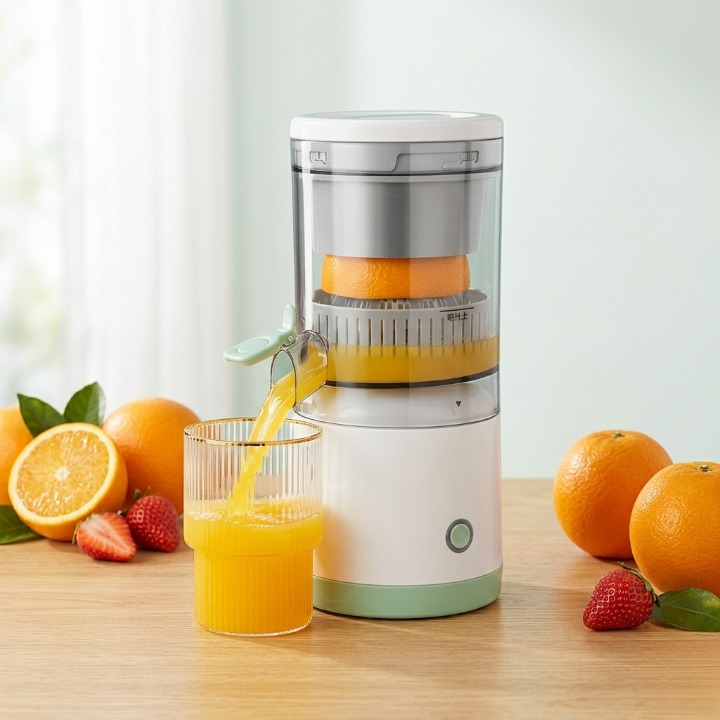 Portable Electric Citrus Juicer Rechargeable Orange Juicer Lemon Squeezer with USB Outlet