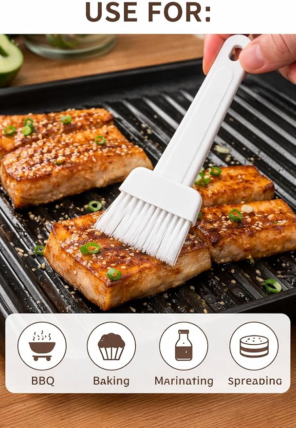 Oil Dispenser Bottle with Brush, 2-in-1 Cooking Oil Brush and Dispenser Oil Bottle with Silicone Brush – Durable Kitchen Tool for Easy Cooking