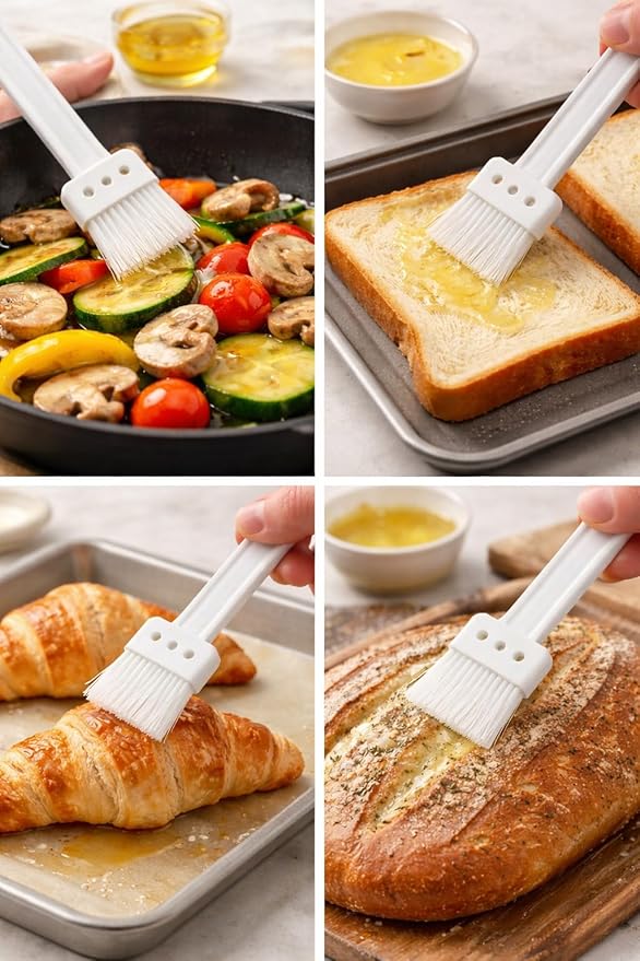 Oil Dispenser Bottle with Brush, 2-in-1 Cooking Oil Brush and Dispenser Oil Bottle with Silicone Brush – Durable Kitchen Tool for Easy Cooking