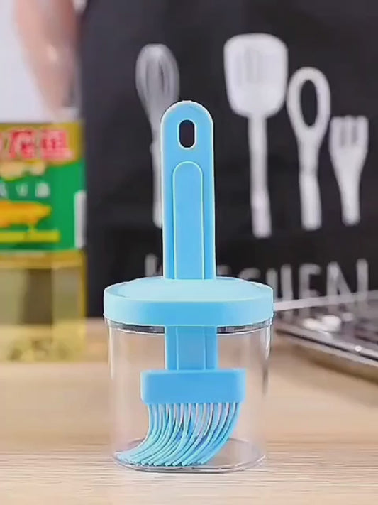 Oil Dispenser Bottle with Brush, 2-in-1 Cooking Oil Brush and Dispenser Oil Bottle with Silicone Brush – Durable Kitchen Tool for Easy Cooking