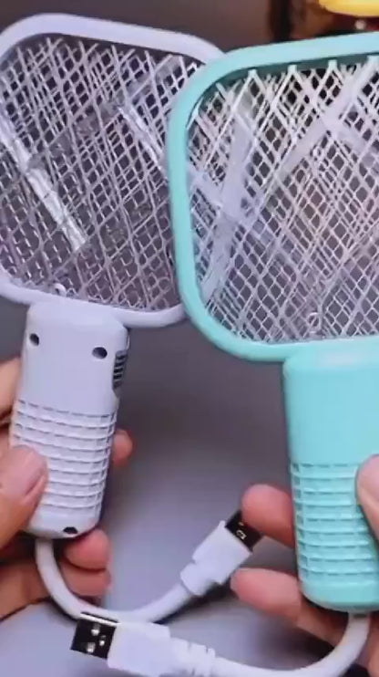 Electric Mini USB Mosquito Killer Racquet Lamp – Wireless Night Bulb & Effective Insect Catcher (Random Color)